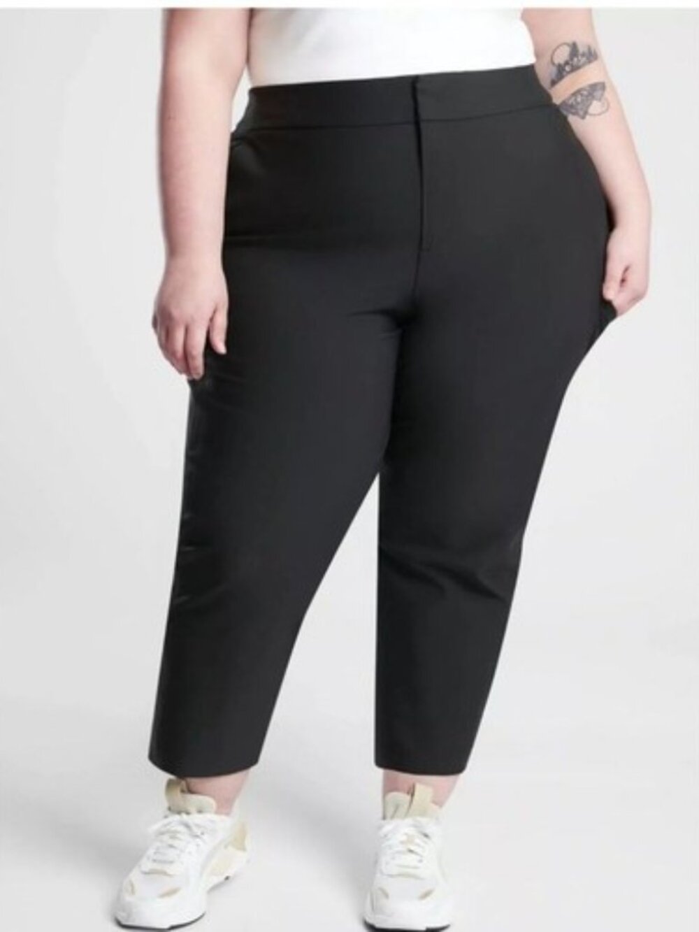 ATHLETA Stellar Straight Crop Pants Black Plus Size 22 Stretch Pockets
